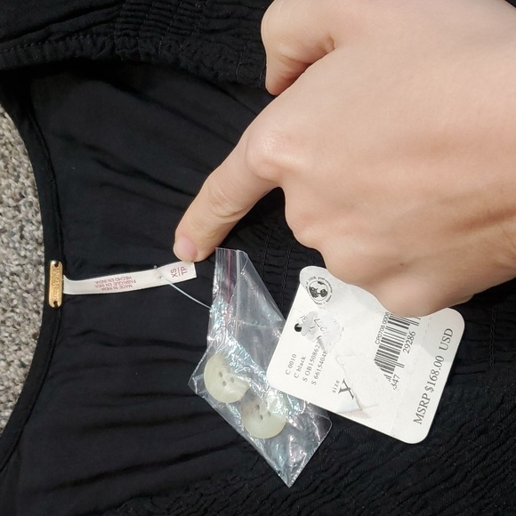 NWT Free People String of Hearts Cut Out Smocked Maxi Dress black Size XS - Picture 6 of 12